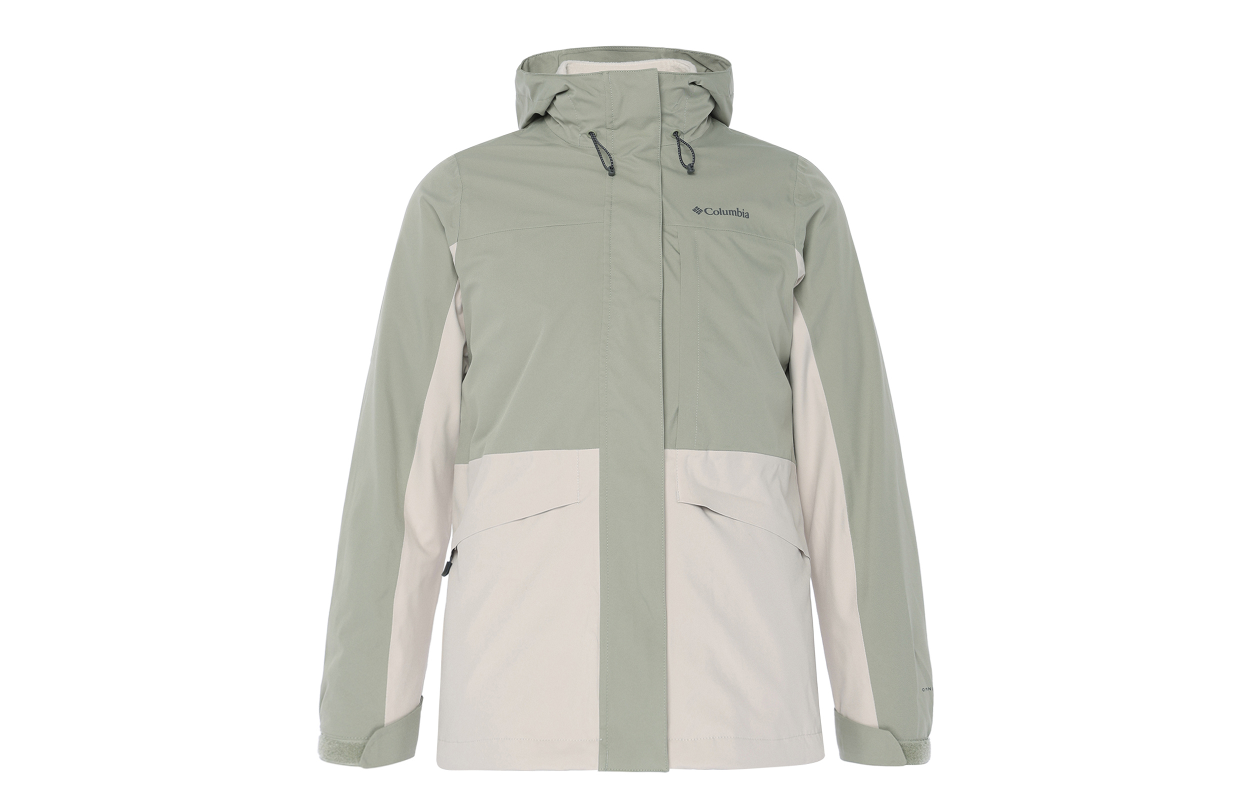 Columbia Columbia, sports autumn travel long-sleeve with hood, waterproof windproof breathable keep warm green jacket for hiking for traveling, three-in-one
