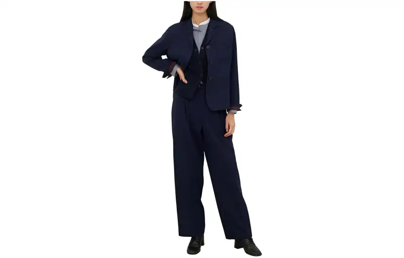 UNIQLO Casual Pants Women's Navy Blue Moderate Straight Fit Pants
