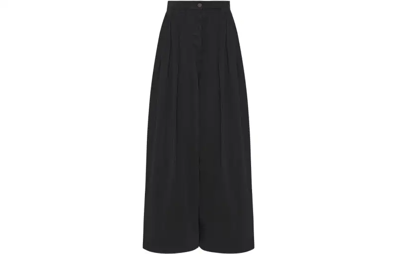 THE ROW Casual Pants Women's Black Moderate Wide Leg Pants
