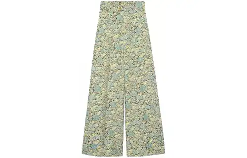 GUCCI Casual Pants Women's Light Green Moderate Wide Leg Pants