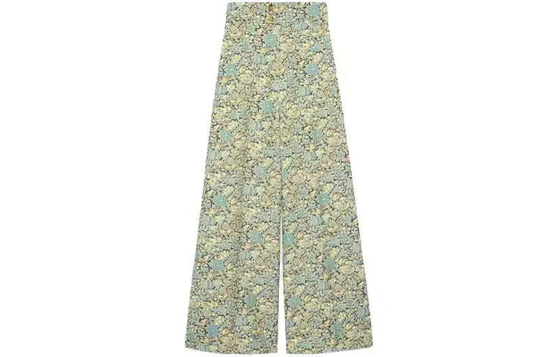 GUCCI Casual Pants Women's Light Green Moderate Wide Leg Pants