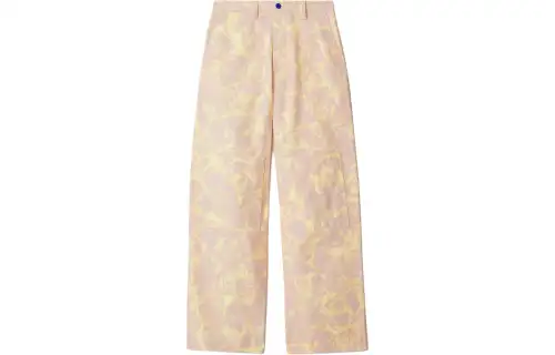 Burberry rose-print straight-leg trousers