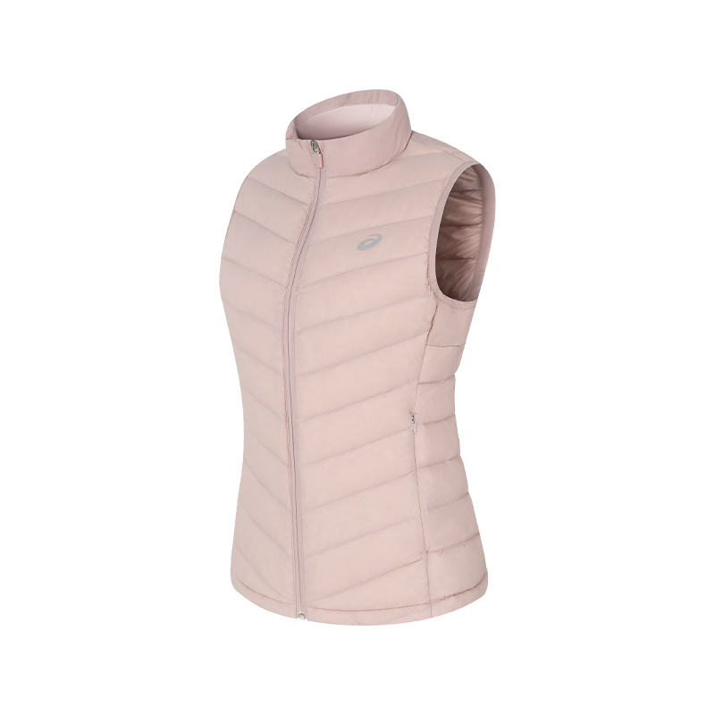 ASICS Down Vests Women's Pink Stand Collar Moderate Other