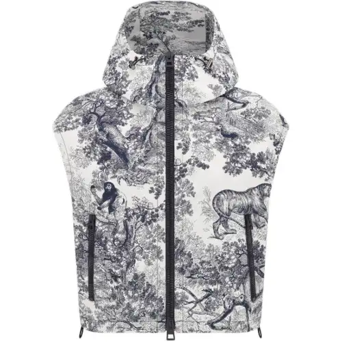 DIOR Vests Women's Blue Hooded Non Detachable Moderate Other