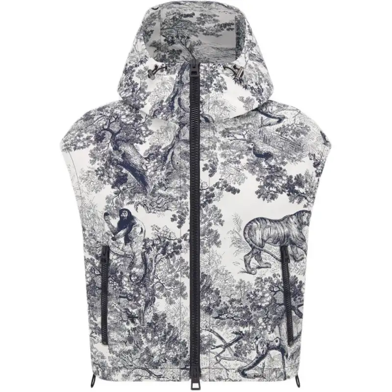 DIOR Vests Women's Blue Hooded Non Detachable Moderate Other