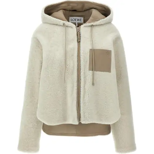 LOEWE Furs Women's White Hooded Moderate