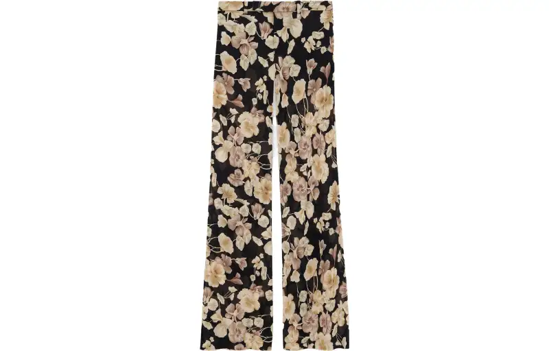 SAINT LAURENT Floral Printed Flared Pants