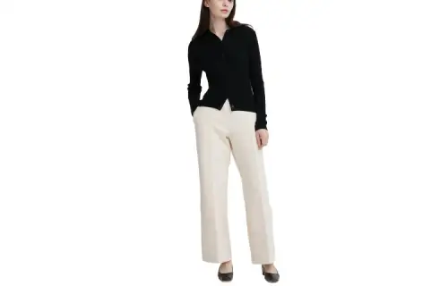 UNIQLO Casual Pants Women's Ivory Moderate Straight Fit Pants