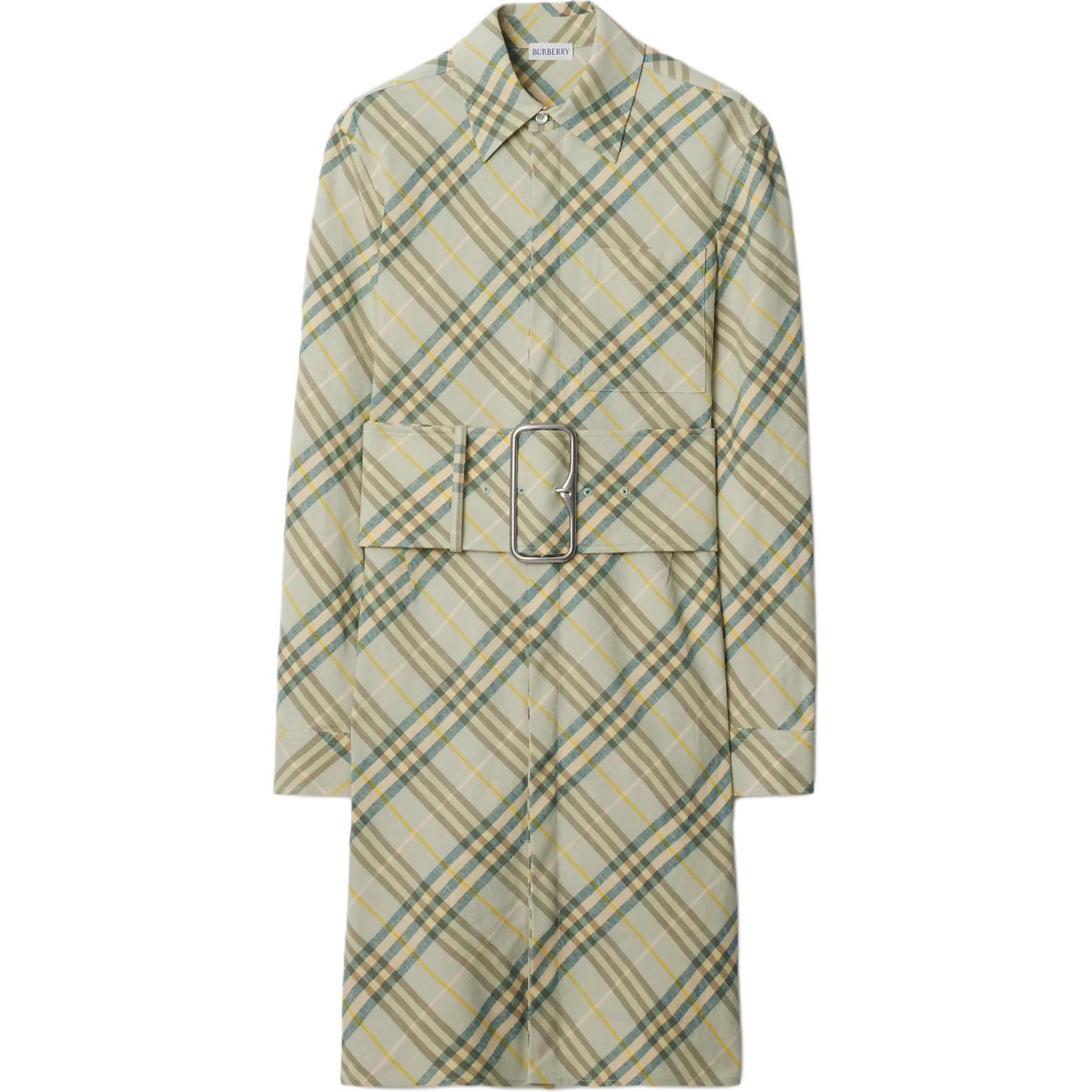 Burberry Checked Belted Waist Shirt Dress