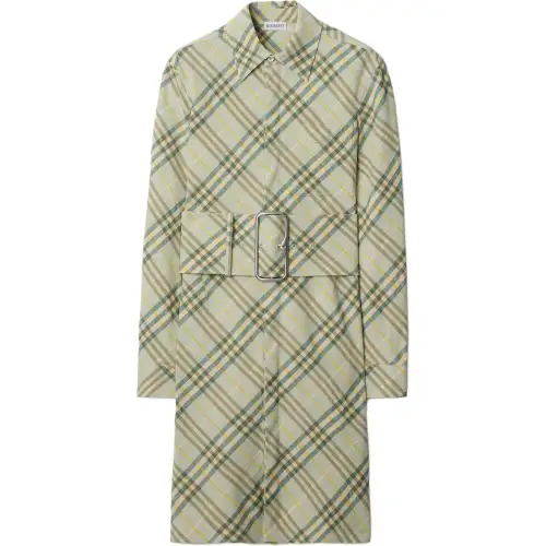 Burberry Checked Belted Waist Shirt Dress
