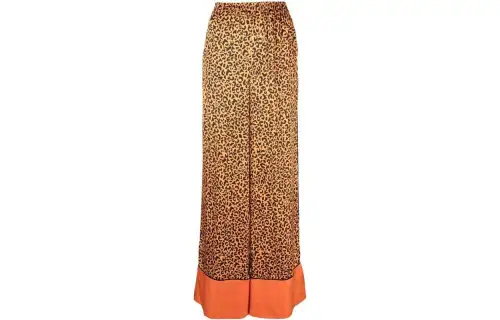 【Previous Season】Kl leopard-print wide-leg trousers