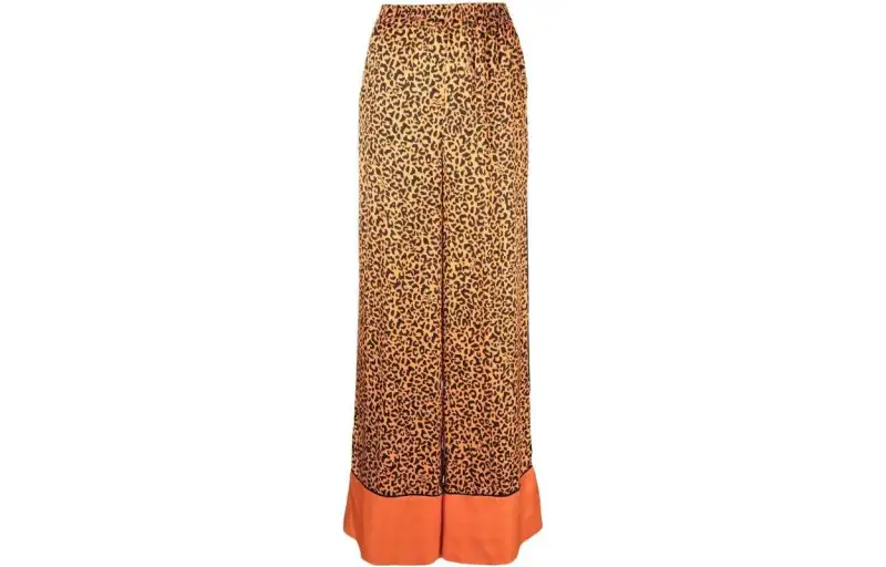 【Previous Season】Kl leopard-print wide-leg trousers