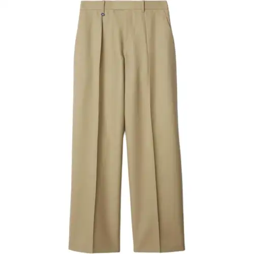 Burberry Wool Tailored Trousers Casual Pants Women's Khaki