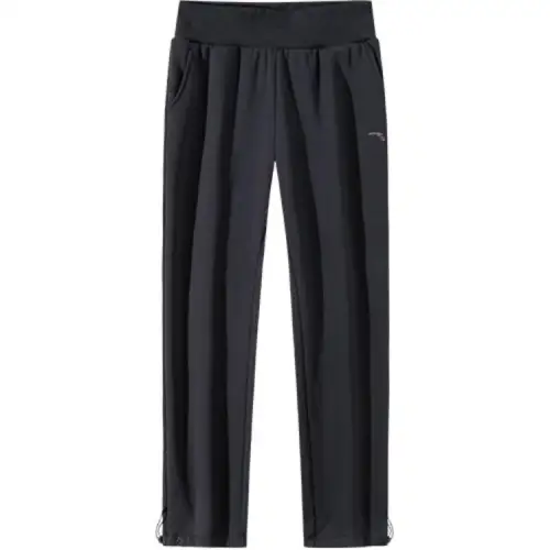 Anta Variety Training Collection Loose Fit Straight Fit High Rise Fleece Lined Casual Pants Women's Basic Black