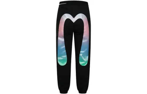 EVISU AW23 Women's M-Logo Print Sweatpants Black