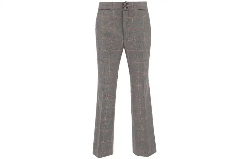 GUCCI Plaid Straight Leg Trousers