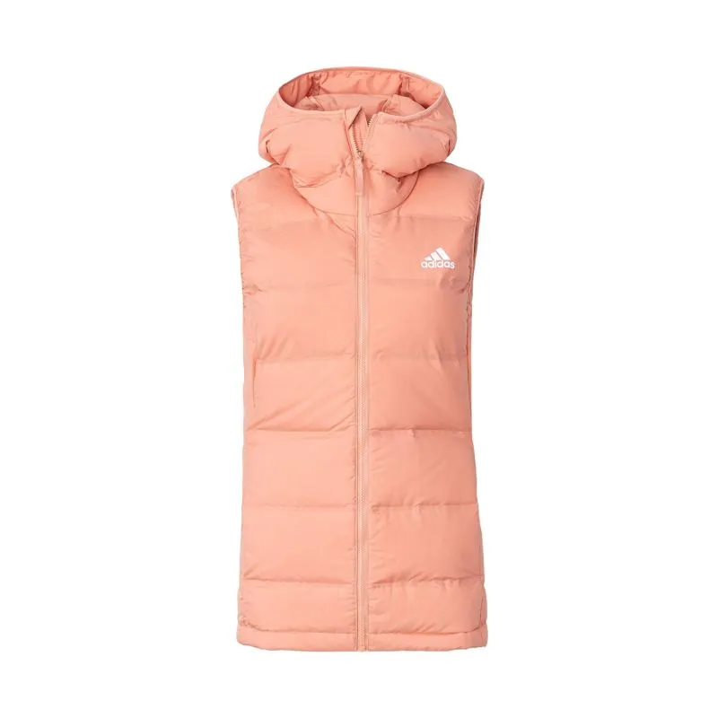 Adidas Down Vests Women's Red Pink Hooded (Non-detachable) Moderate Other