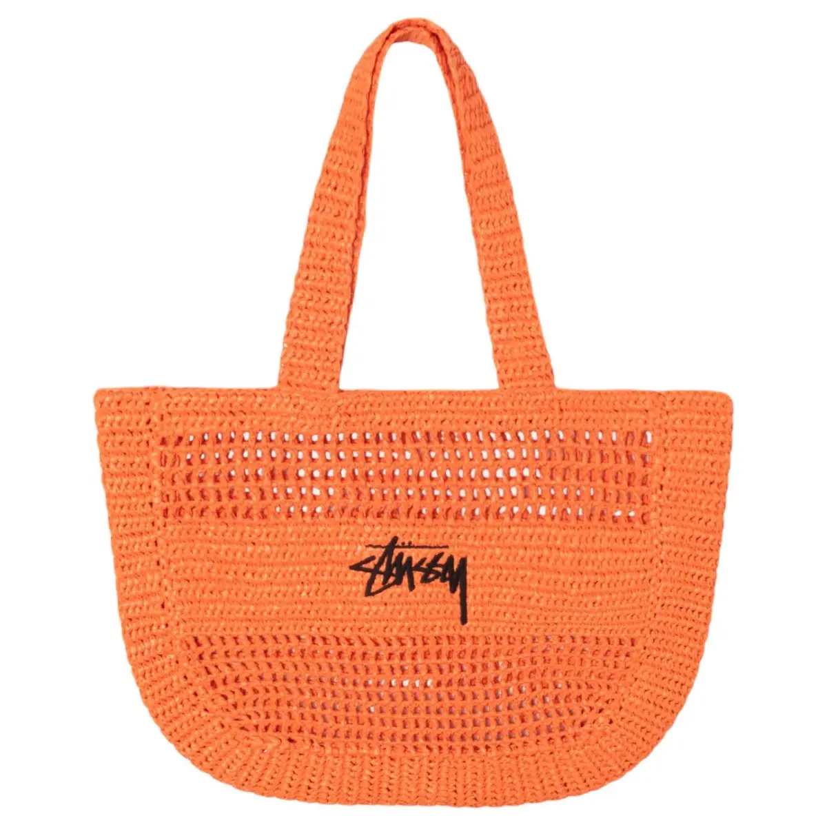 Stussy Woven Tote Bag, Shopping Bag, Handbag, Shoulder Bag Unisex Orange