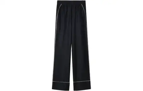 OFF-WHITE straight-leg pyjama-inspired trousers