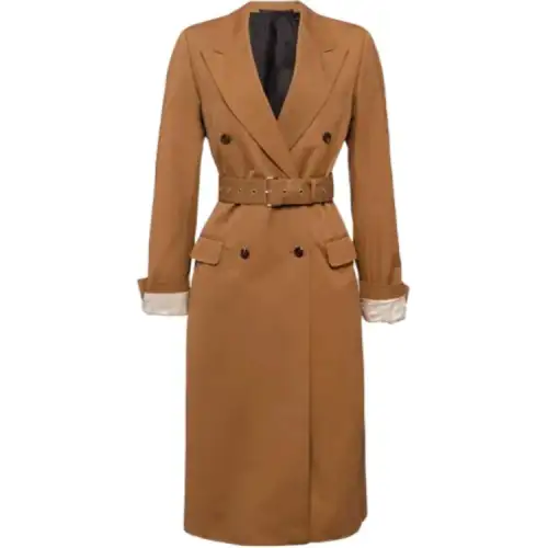 PRADA Coats Women's Brown Lapel Moderate