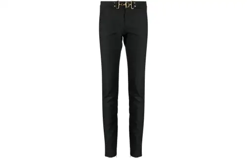 Horsebit-buckle wool skinny trousers