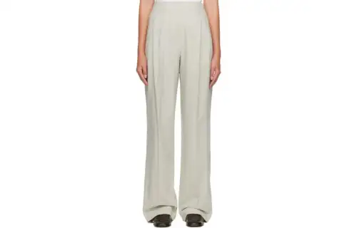 THE ROW Casual Pants Women's Ivory White Moderate Straight Fit Pants