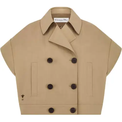 DIOR Coats Women's Beige Lapel Moderate