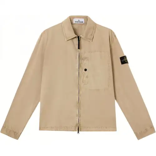 STONE ISLAND Compass Patch Zip Up Shirt Jacket