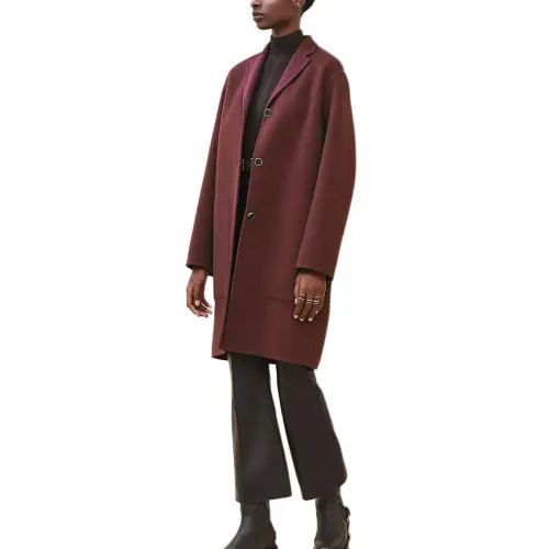 HERMES FW24 Coat Women's Dark Red