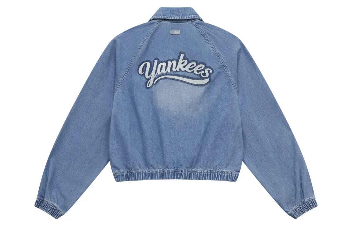 MLB New York Yankees Denim Jacket Women's Light Blue