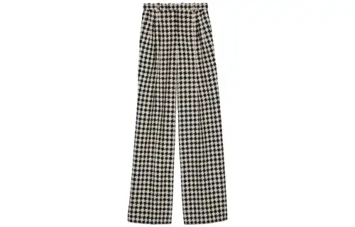 GUCCI Casual Pants Women's Black/White Moderate Straight Fit Pants