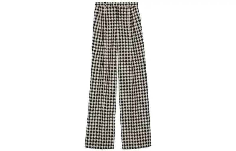 GUCCI Casual Pants Women's Black/White Moderate Straight Fit Pants