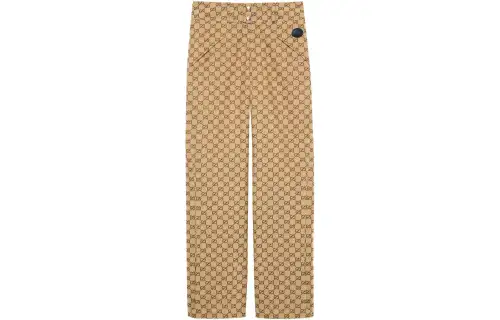 GUCCI Casual Pants Women's Brown Moderate Straight Fit Pants