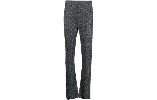 GUCCI Casual Pants Women's Silver Moderate Straight Fit Pants