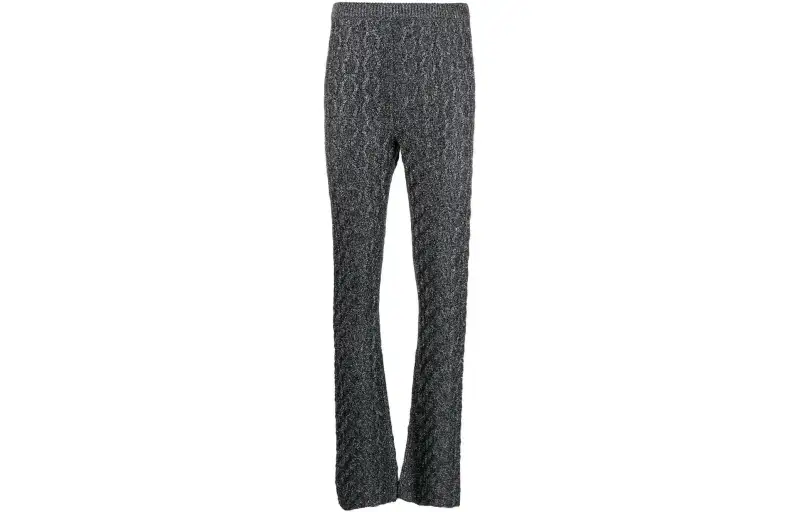 GUCCI Casual Pants Women's Silver Moderate Straight Fit Pants