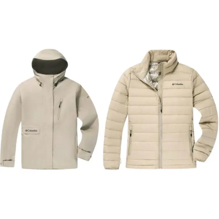 Columbia Hiking Windproof Thermal Windbreaker Jacket Women's Khaki