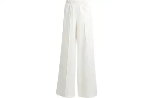 Adidas Originals Blue Version Collection Casual Pants Women's White Moderate Wide Leg Pants