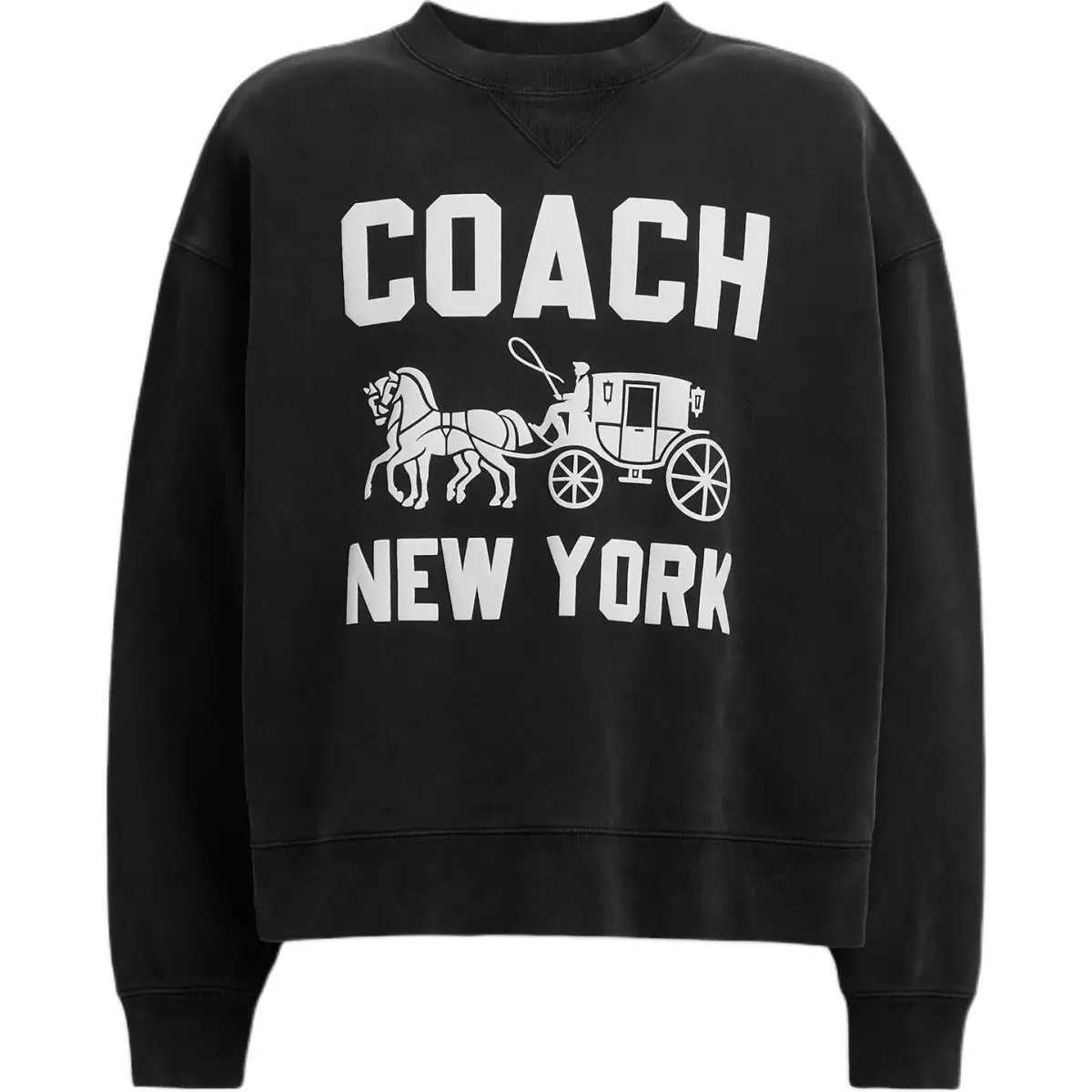 COACH Sweatshirts Women's Black Crew Neck Moderate