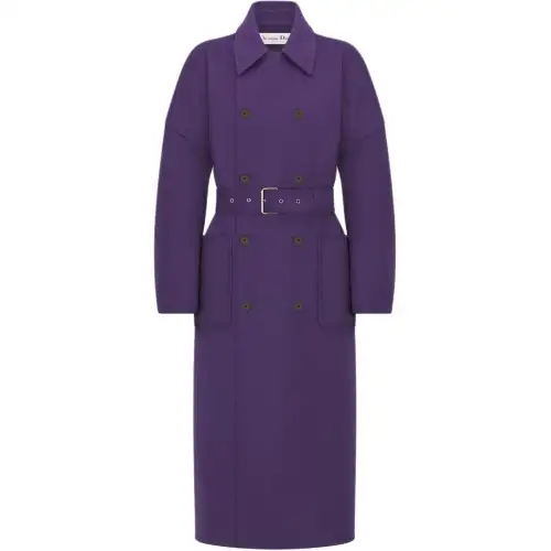 DIOR Coats Women's Purple Lapel Moderate Straight Fit