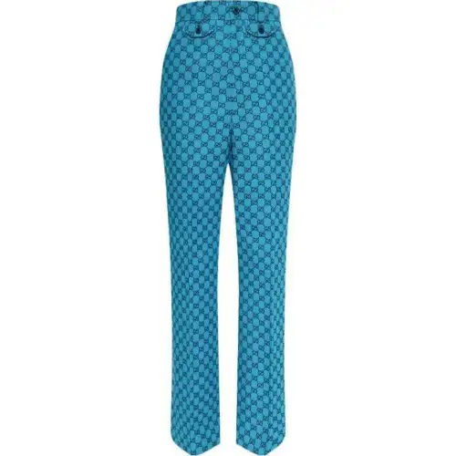 GUCCI Casual Pants Women's Blue Moderate Straight Fit Pants