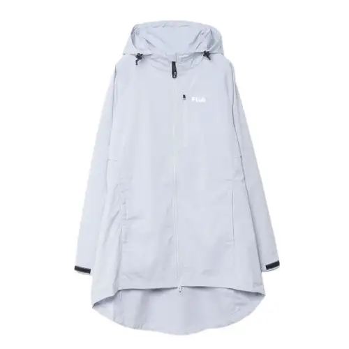 FILA Coats Women's Gray Purple Hooded Moderate Straight Fit