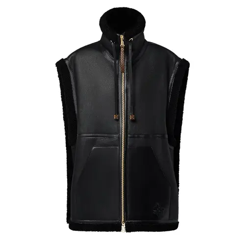 Lv Shearling Leather Gilet