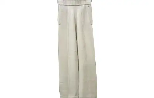HERMES Casual Pants Women's Beige Moderate Straight Fit Pants