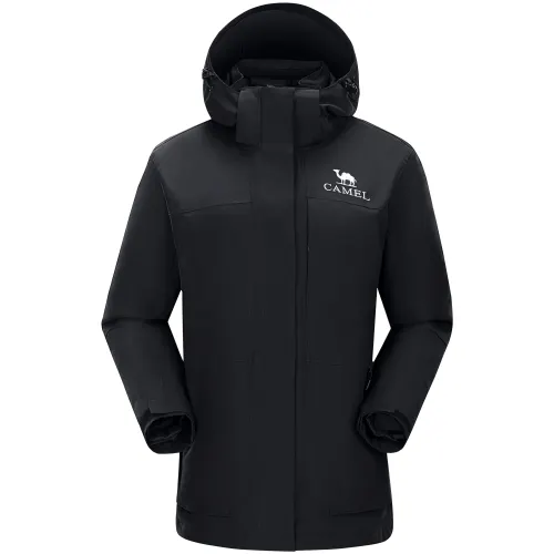 CAMEL Travel velvet keep warm waterproof hoody outside climbing, windproof breathable jacket, goose down