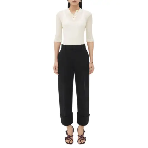 Bottega Veneta Pleated Front Cropped Trousers
