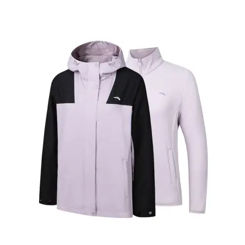 Anta Variety Training Collection Outdoor Hiking Waterproof And Windproof Windbreaker Jacket Women's Healing Powder