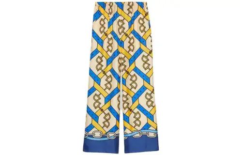 GUCCI Horsebit print Silk Pants
