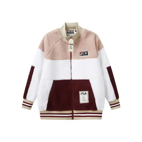 FILA x Maison MIHARA YASUHIRO Velvet feel Coat Women's Burgundy & White