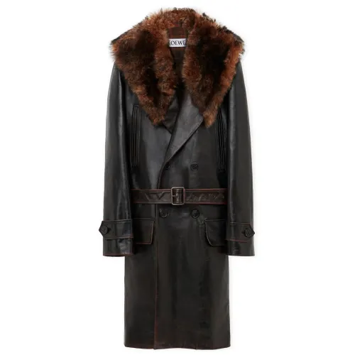 LOEWE FW24 Leather Jacket Women's Ebony