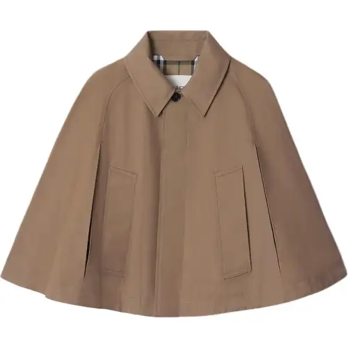 Burberry Short Slit Sleeved Twill Weave Cape